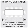 8 ft. Rectangular Banquet Table