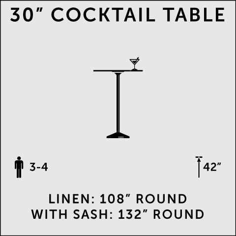 30 Cocktail Table (Tall) for Rent  Orange County CA – On Call Event  Rentals