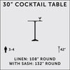 30" Cocktail Table (Tall)