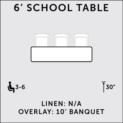 6' School Table
