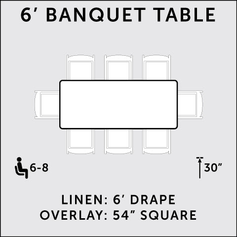 6 ft. Rectangular Banquet Table for Rent | Orange County CA – On