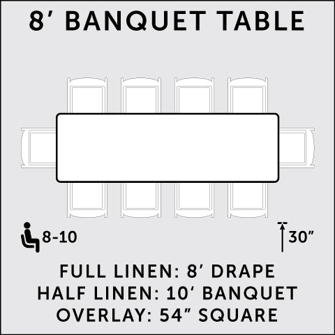 8 ft. Rectangular Banquet Table for Rent | Orange County CA – On